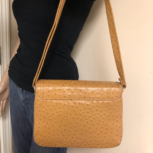 Lederer De Paris Vintage Ostrich Accordion Handbag - Picture 3 of 8